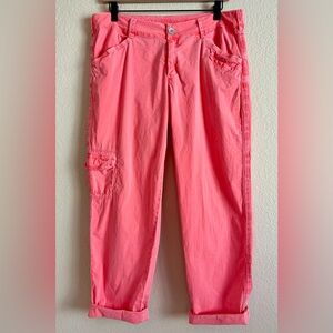 Fresh Produce VTG Pants Zip Up Button Waist Large Vibrant Coral Carpenter Cargo